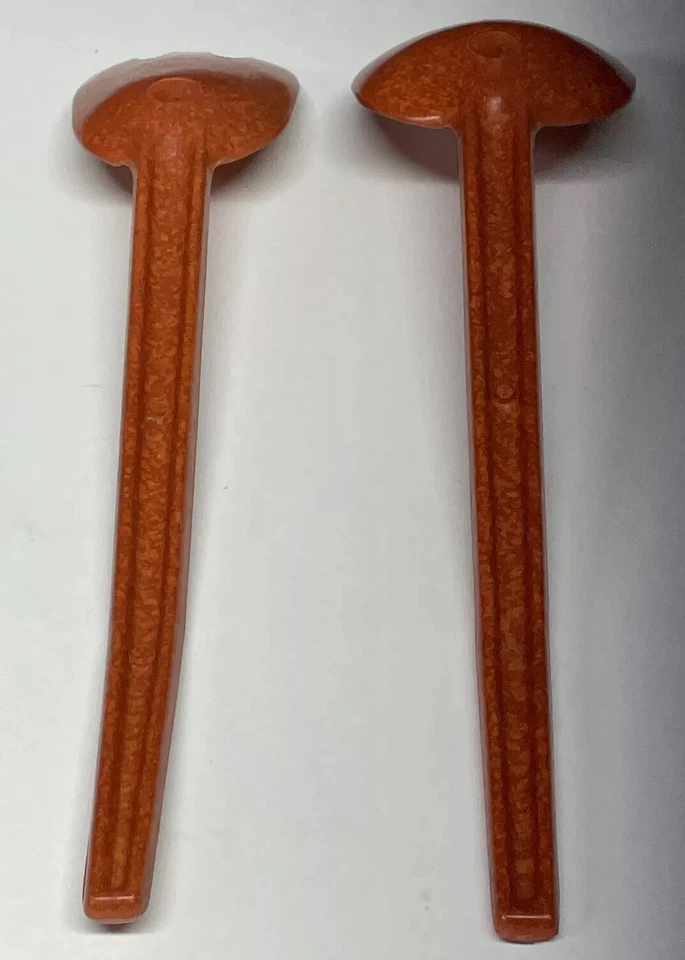 Vintage Large MCM End Of Day Melamine Salad Serving Set Fork And Spoon - Image 4 of 4