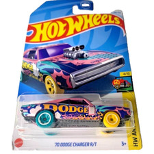 HOT WHEELS 2024 '70 DODGE CHARGER R/T METALFLAKE PINK 108/250 HTD47 HW ART CARS