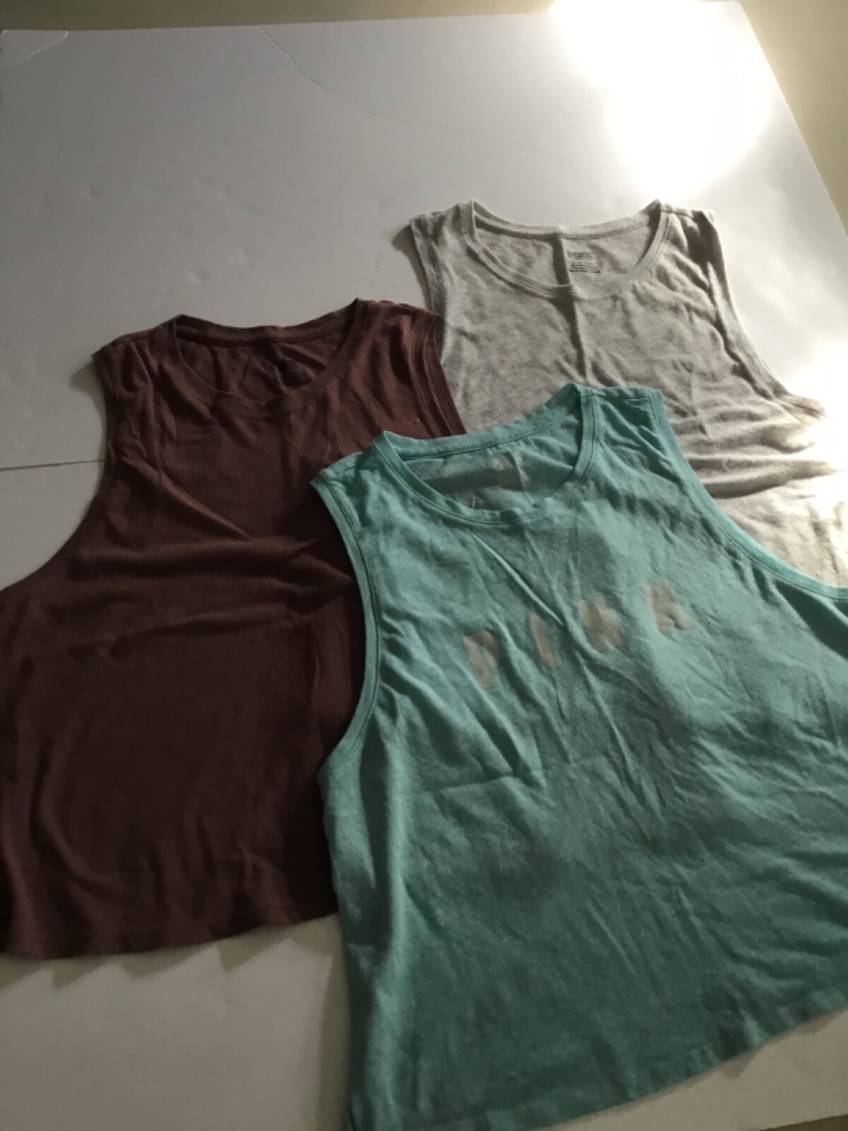 Athletic jerseys. Green/gray/pink. S. Lot of 3. by PINK.