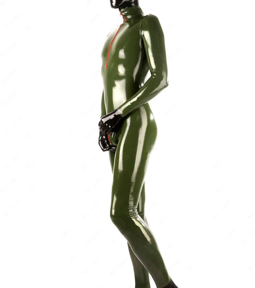 Latex Fetish Catsuit with Front Zip Rubber Jumpsuit Handmade 0.4mm custom made - Image 4 of 4