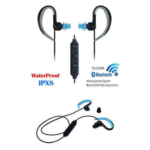Waterproof Bluetooth Headphones with Swimmers Earplugs - Picture 5 of 5
