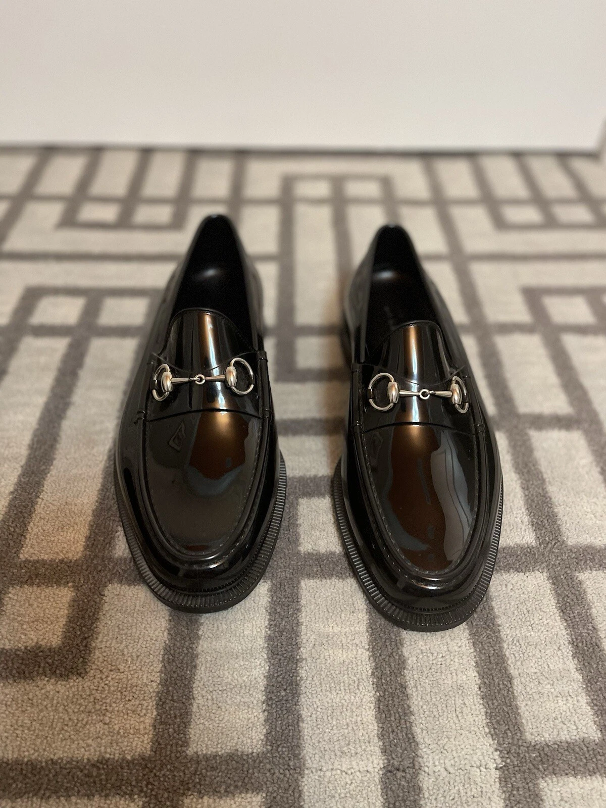 Mocassin homme Gucci Horsebit caoutchouc noir G9 U.S 9,5 neuf avec boite