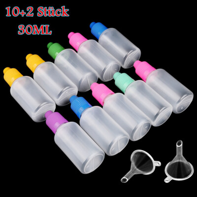 10x 30ml Liquidflaschen Dropper Bottle Tropfflaschen Leerflasche Plastikflasche