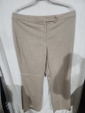 Brooks Brothers 346 Caroline Fit Pants Womens 12 Wool Beige Straight Business