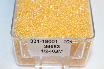 Rocailles Perlen Preciosa 10/0 Crystal Gelb  20 g 2,3 mm Glasperlen Beads 38683