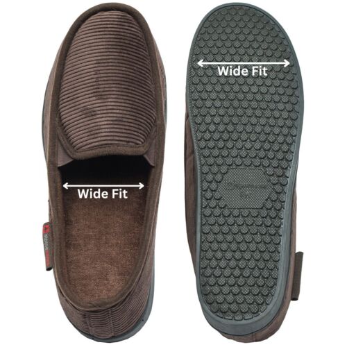 Alpine Swiss Wide Men’s Moccasin Slippers Steve | Memory Foam Slip-On House - Picture 2 of 23