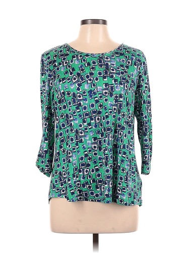 NIC+ZOE Women's Long Sleeve Henley Tee - Watercolor Damask Print, Lightweight Pullover, Hip Length - View #2