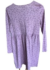 Wonder Nation Girl's Long Sleeve Dress Lavender Unicorns Stars Rainbows 6K55