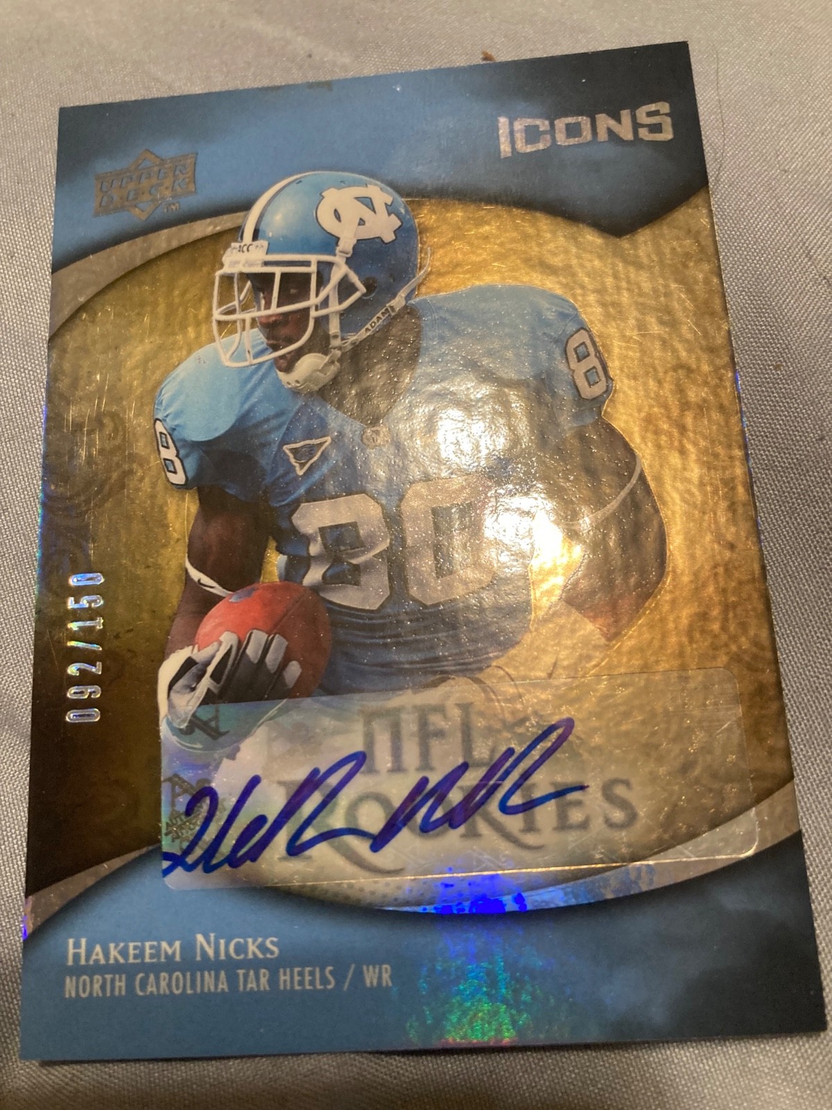 Hakeem Nicks Upper Deck Icons #131 Autograph
