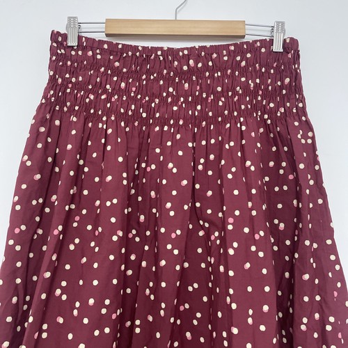 Gonna midi Fat Face viola a pois con scollo elastico in vita cotone taglia UK 14 R - Foto 2 di 9