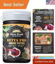 Organic Betta Shrimp Food - 50 Sword Prawns for Healthy Vibrant Fishes, 0.7 oz