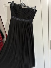 Coast Maxi Dress Size 10 black Chiffon Strapless Occasion silk trim cruise prom