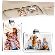2Pcs Car Picture Holder, Magnetic Acrylic Visor Photo Clip  Photo Frame 2-PACK