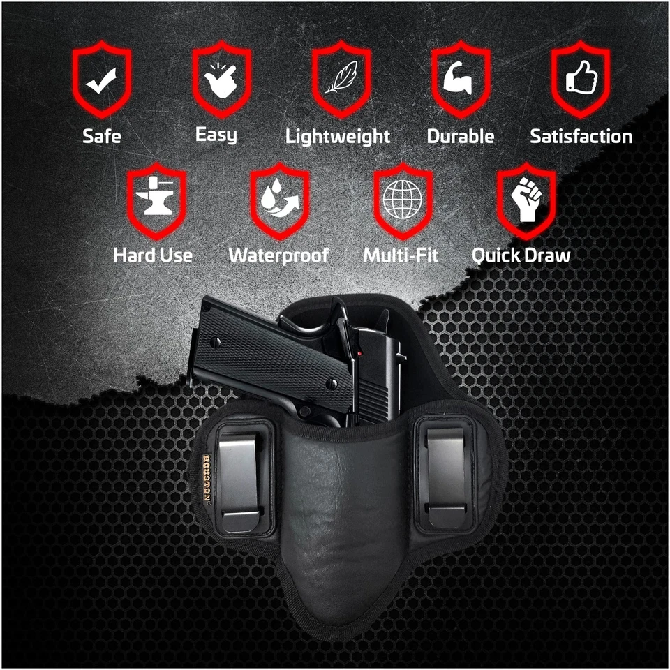 Tactical Pancake Holster. 1911 Holster Leather 4" & 5" with Rail. Suede Inter... - Image 4 of 4