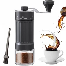 Manual Coffee Grinder with 40 External Adjustments, 30g Capacity Hand-Crank 