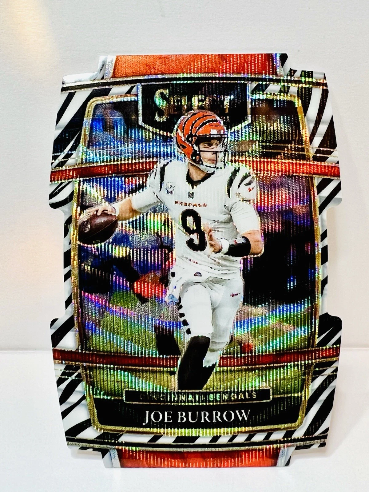 2021 Panini Select Concourse Joe Burrow #9 Zebra Die-Cut SSP Case Hit Rare 💎