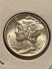 1941-d Silver Mercury Dime C- Fsb - Choice Gem Brilliant Uncirculated
