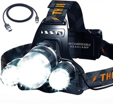Water-Resistant USB-C Head Lamp with 10HR Battery - Ideal for Camping & Work