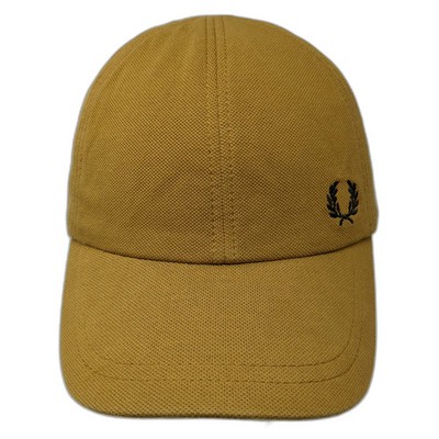 Fred Perry Baseball Cap Brown One Size Adjustable Laurel Wreath Logo Pique Hat