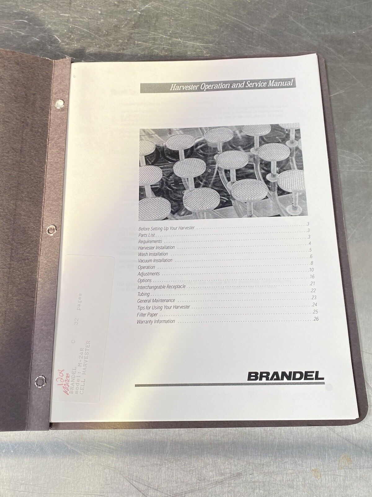 Brandel Cell Harvester M-24R - Users Guide / Instructions Book Manual