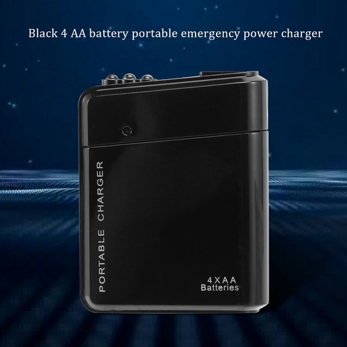 Noir 4X Batterie AA Portable Urgence USB pour Téléphone Portable G1K86538 - Photo 3 sur 8