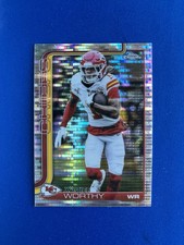 2025 Topps Chrome Football- Chiefs Xavier Worthy Pulsar Refractor #145