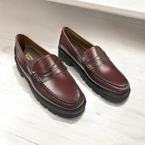 G.H. BASS Weejuns Whitney Super Lug Leather Wine Penny Loafer Women's Size 9.5