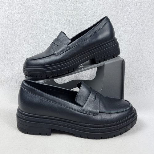 Quince Italian Leather Lug Sole Penny Loafers Women's Shoes Size 6