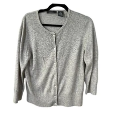 George Designs by Mark Eisen Cashmere Angora Wool Beaded Cardigan Large (10/12)