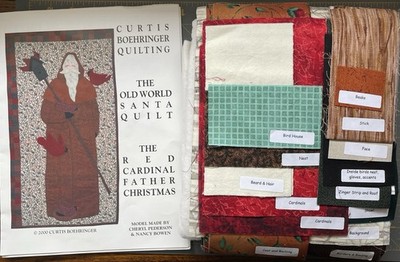 Curtis Boehringer Quilting OLD WORLD SANTA & Cardinal FATHER CHRISTMAS QUILT KIT