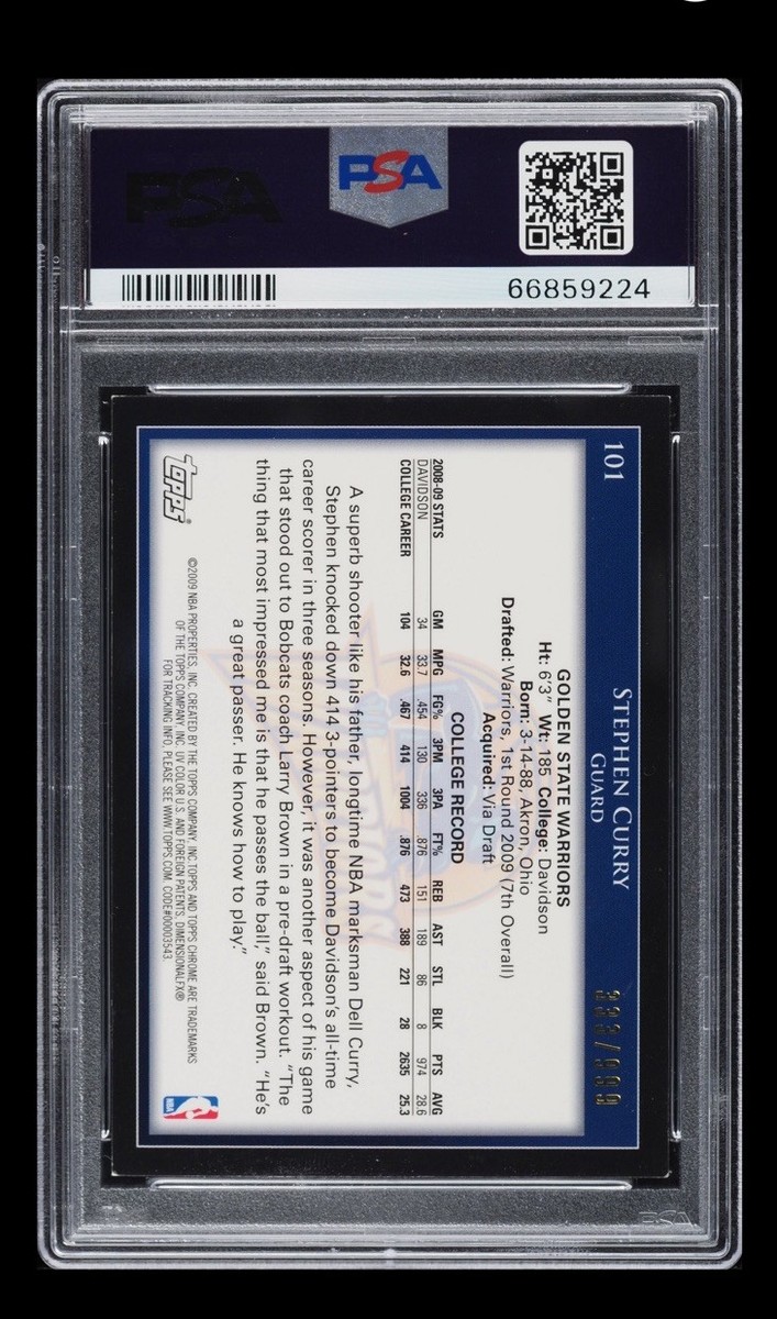 2009-10 Topps - Chrome Stephen Curry #101 /999 (RC) for sale