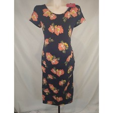 New Target Ingrid & Isabel Navy Blue Floral Maternity Dress Size Small
