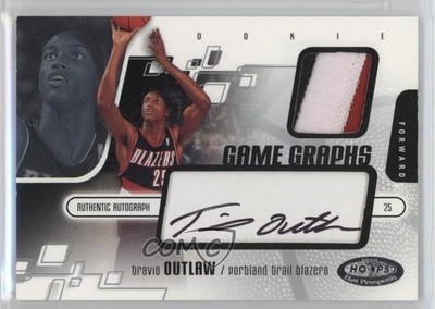 2003 Hoops Hot Prospects Game Graphs /400 Travis Outlaw #97 Rookie Auto RC e3t