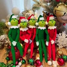 Christmas Ornament Elf Doll Plush Toy Decoration Grinch For Christmas Tree 