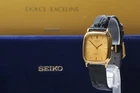 [MINT w/Box] SEIKO Dolce 5E61-5A10 Gold Dial Quartz Men's Vintage Watch