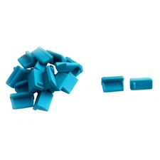 PC Phone Silicone Female USB Port Cover Cap Anti Dust Protector Blue 20 PCS