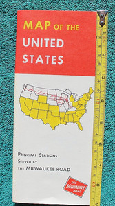 1973 Milwaukee Road Railway Route Map & Station List Pacific Northwest Railroad