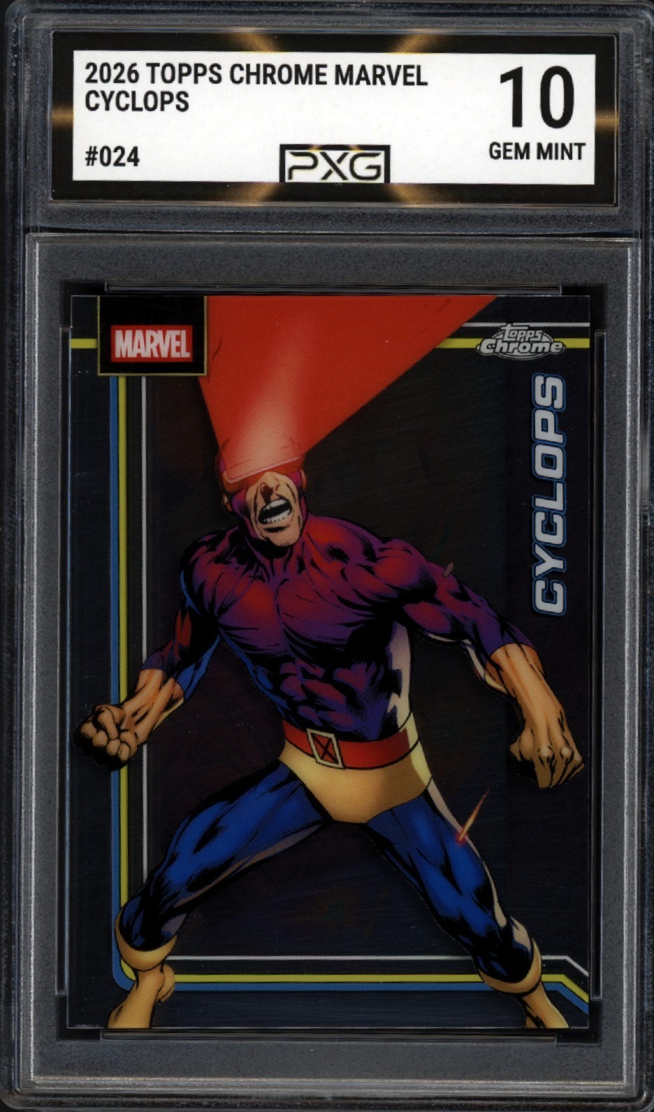 2026 Topps Chrome Marvel CYCLOPS #024 Graded PXG 10 Gem Mint X-MEN