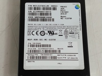 Samsung NetApp PM1633 MZ-ILS3T8A 3.84 TB SAS 3 2.5 in Solid State Drive