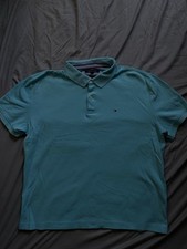 Tommy Hilfiger Teal Custom Fit Polo Shirt Men's XL Short Sleeve