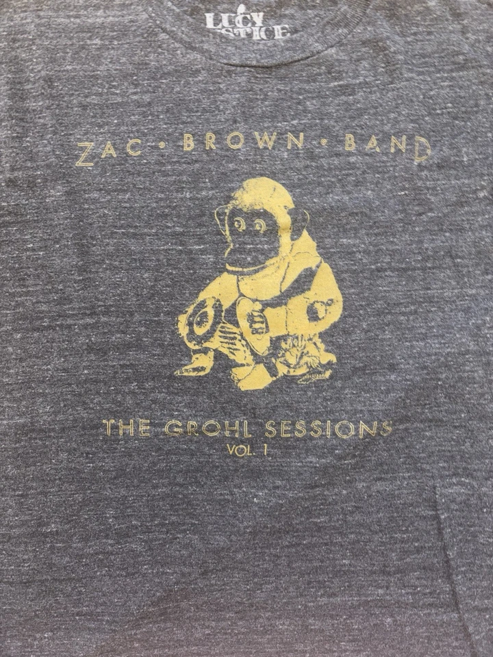 Camiseta Gris Zac Brown Band The Grohl Sessions Vol 1 Gira de Conciertos Talla Mediana M Foto 2 de 4