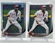 Elly De La Cruz 2025 Bowman #44 Chrome Mojo Refractor & Paper Base Reds Lot