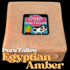 Bar Soap, Beef Tallow, Egyptian Amber, Handcrafted, All Natural, 5-6 oz