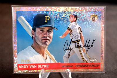 2025 Topps Chrome Platinum Andy Van Slyke Mini Diamond Rose Gold Refractor #/75