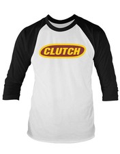 Clutch Baseball Shirt Classic Logo Official Mens White 3/4 Sleeve Raglan Size S