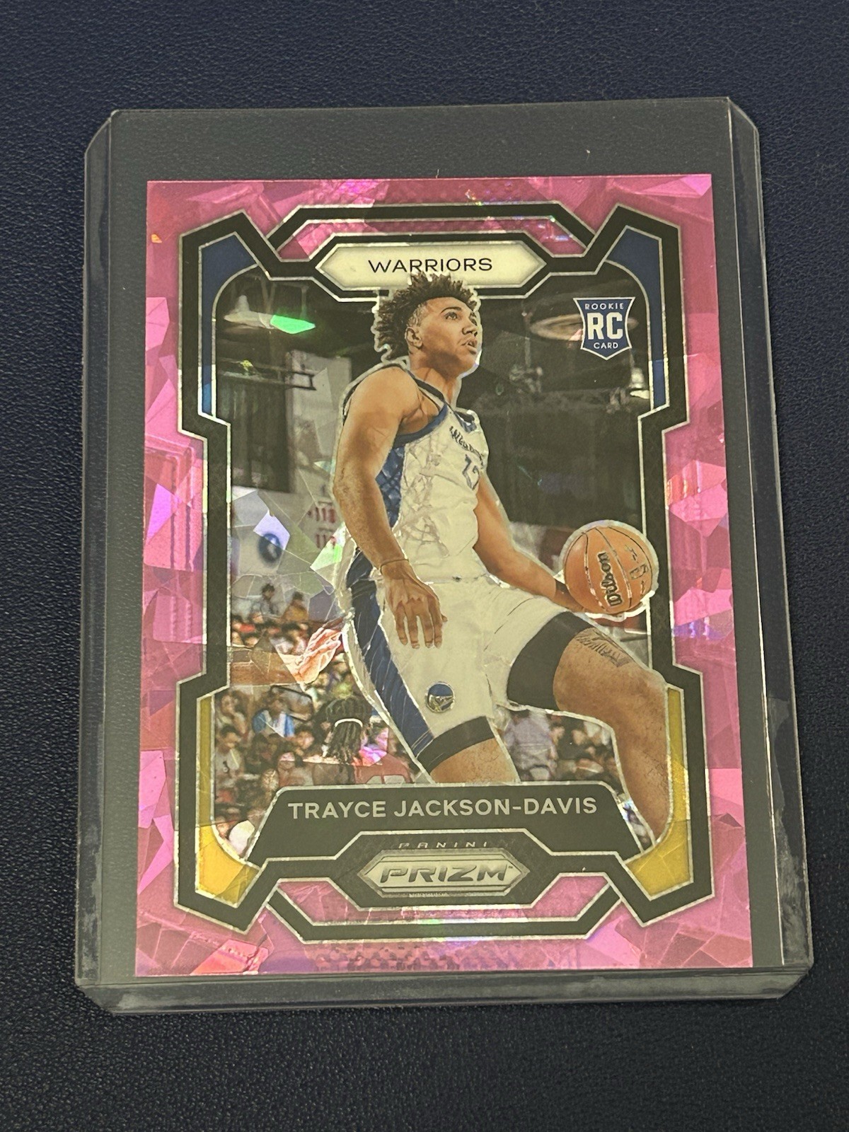 2023-24 Panini Prizm Pink Cracked Ice #148 Trayce Jackson-Davis Golden State RC