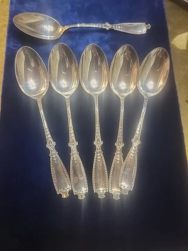 Gorham Sterling Flatware, Bedford, Teaspoon, 5 5/8 inches Set 6 Spoons
