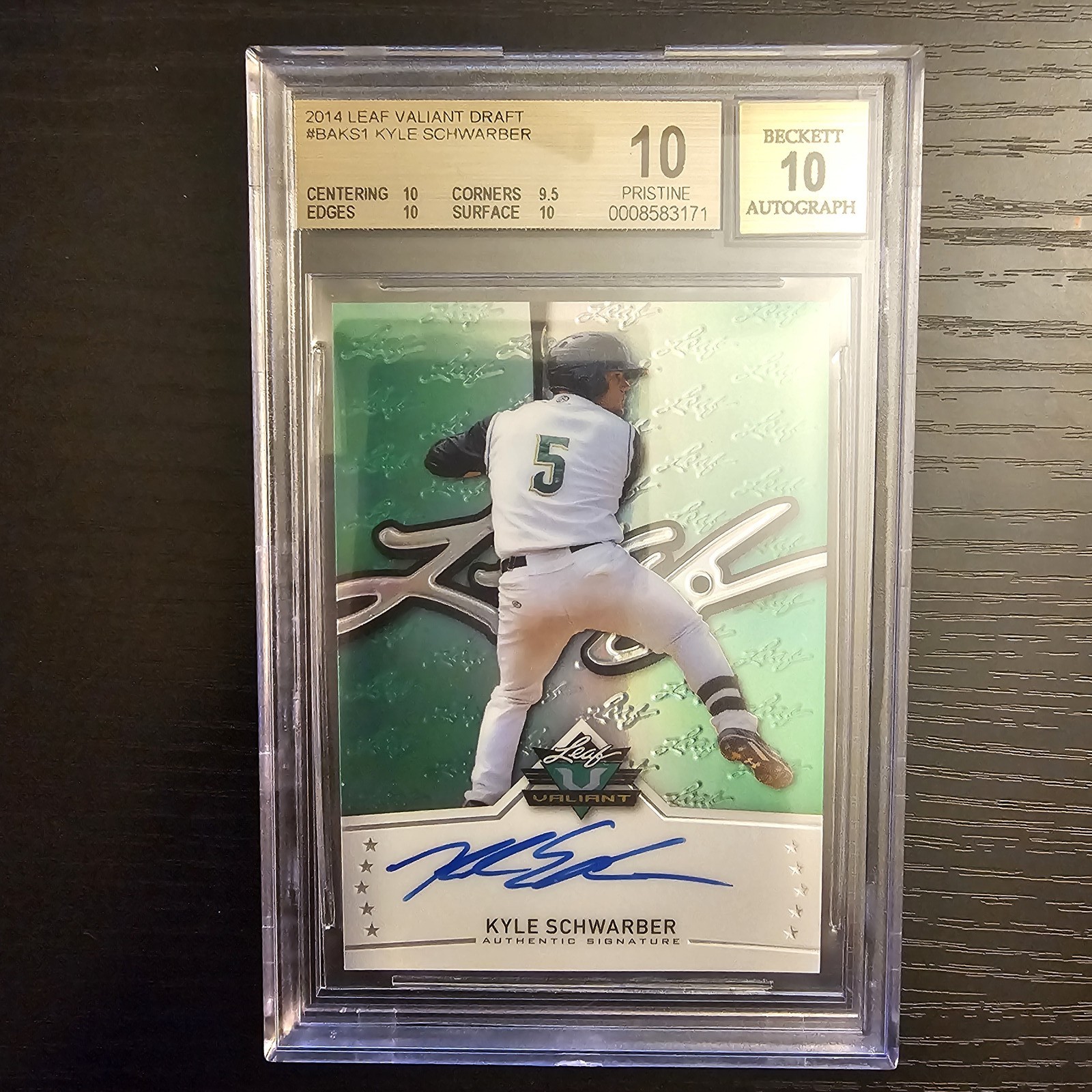 Kyle Schwarber 2014 Leaf Valiant Draft Autograph BGS 10 Pristine Auto 10