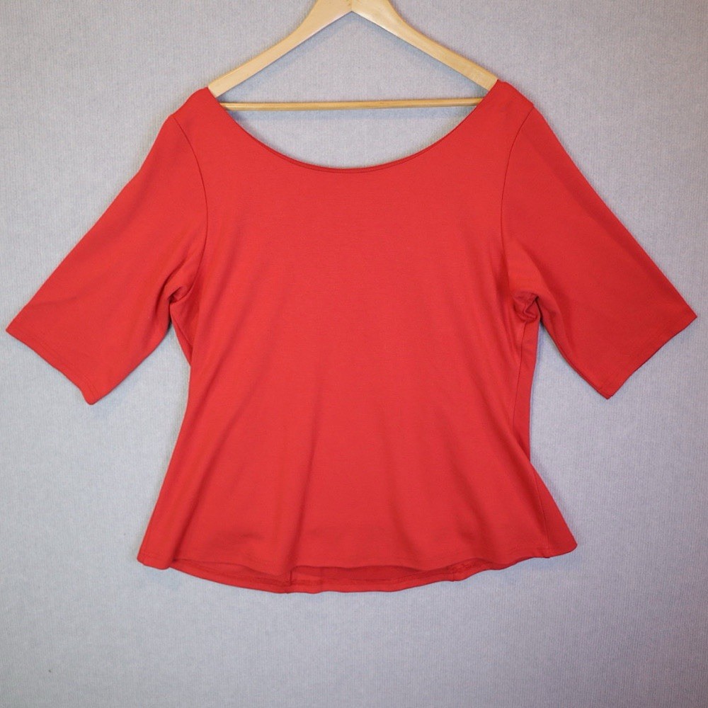 City Chic Vintage 3/4 Top Size M Plus Size Red Lined BNWT RRP $79.95 image 2