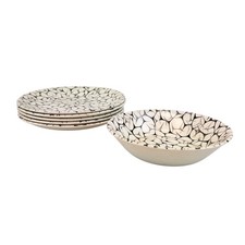 Empire Porcelain Company Black And White Patterned x5 Side Plates And x1 Bowl